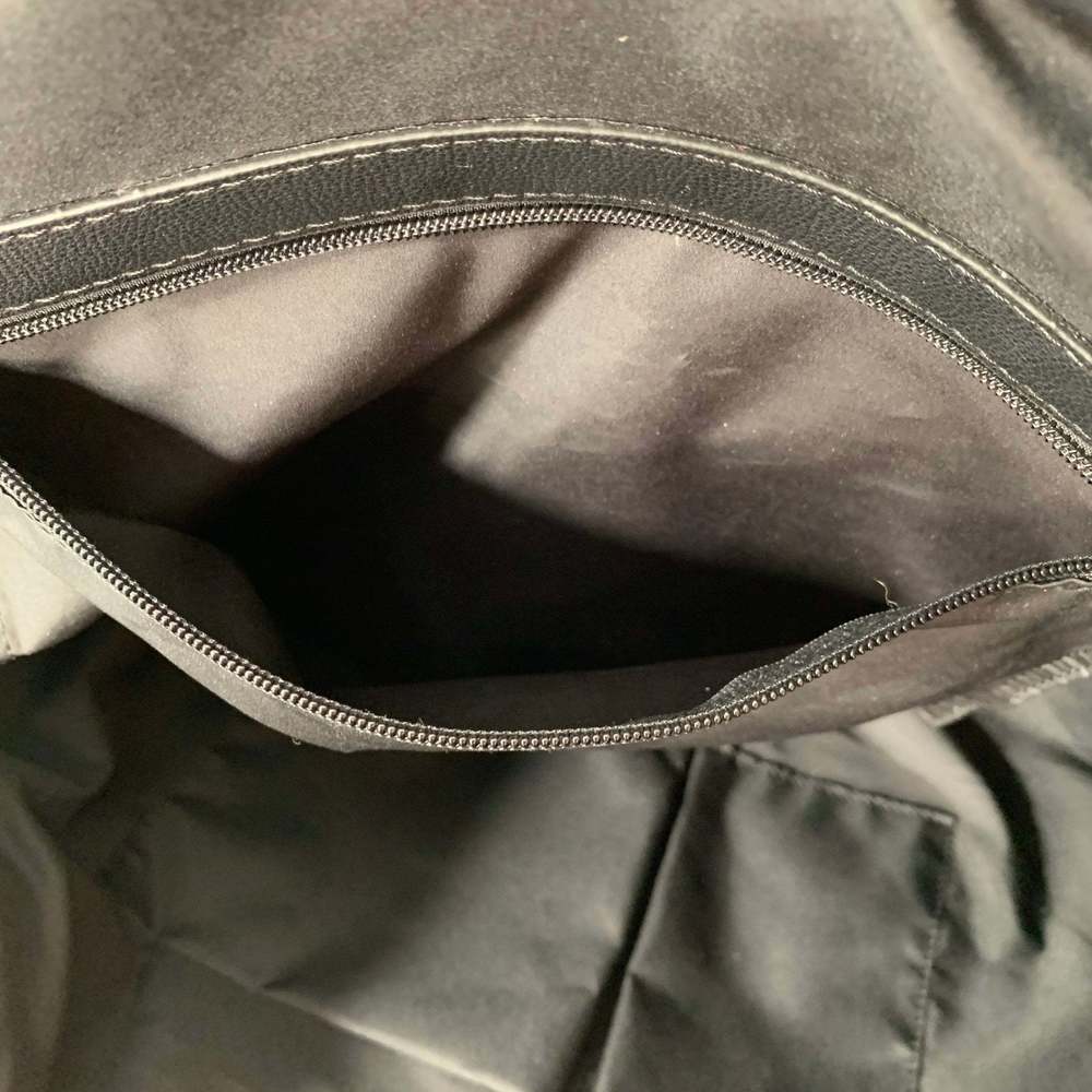 BENSON Grey Black Mixed Fabrics Leather Fabric Duffle Bag - Picture 6 of 7